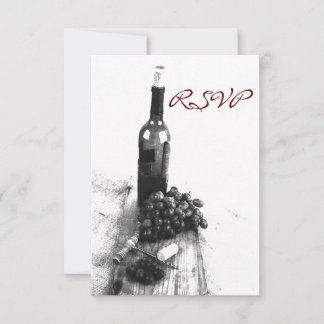 Tarjeta de respuesta para cena de vino