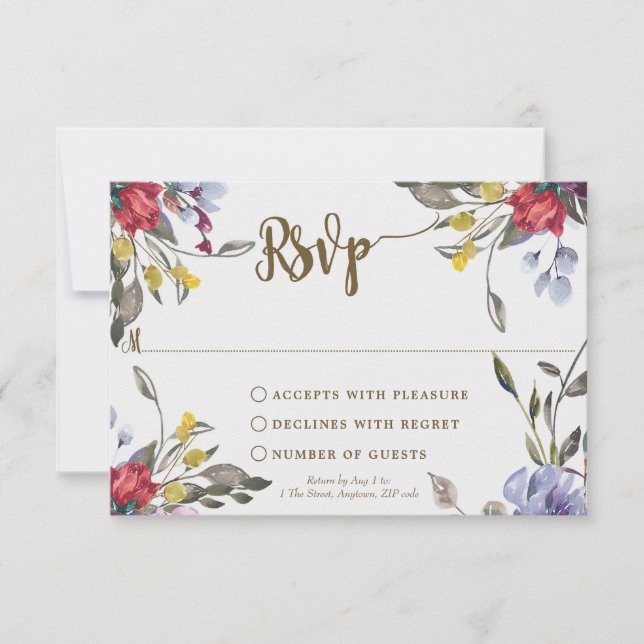 tarjeta de respuesta para ducha de novia boho con  (Anverso)