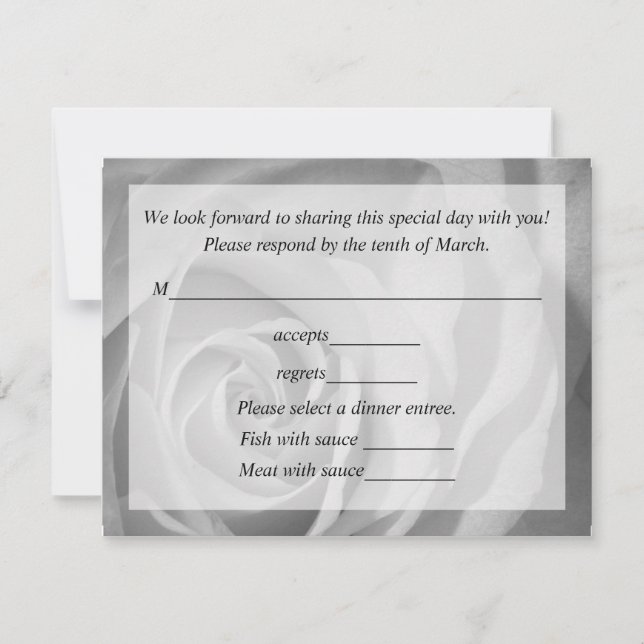 Tarjeta De Respuesta Para El Boda (Anverso)