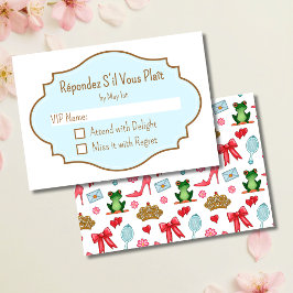 Tarjeta de respuesta para fiesta de princesa