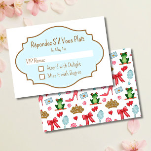 Tarjeta de respuesta para fiesta de princesa