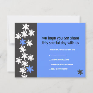 Tarjeta de respuesta para invitación de Bar o Bat