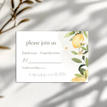 Tarjeta de respuesta para la boda Besada por Limón