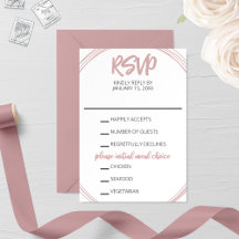 Tarjeta de respuesta para la boda del óvalo sonroj