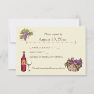 Tarjeta de respuesta para la boda en la viña