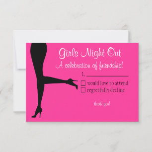 Tarjeta de respuesta para noche de chicas