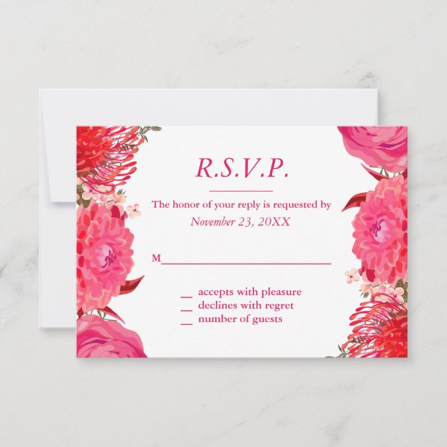 Tarjeta de respuesta para personas de color rosa d (Anverso)