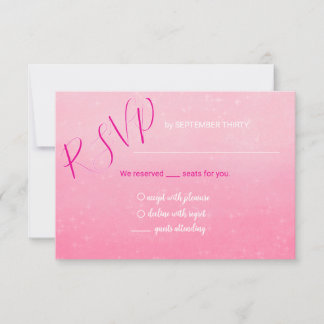 Tarjeta de respuesta para Quinceañera Rosa Brillan