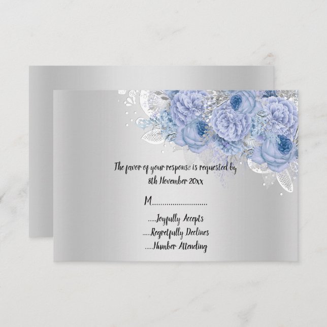 Tarjeta de respuesta para ramo floral de lila plat (Anverso / Reverso)