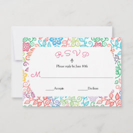 Tarjeta de respuesta - Patrón floral