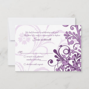 Tarjeta de respuesta pequeña floral abstracta blan