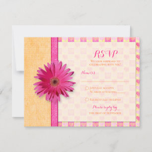 Tarjeta de respuesta personalizable de Gerbera Dai