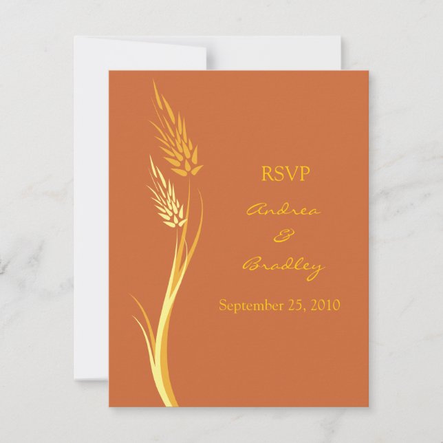 Tarjeta de respuesta personalizable para boda de o (Anverso)