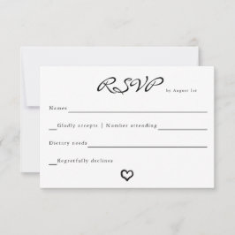 Tarjeta de respuesta personalizada de boda con cor