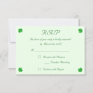 Tarjeta de respuesta personalizada de boda con tré