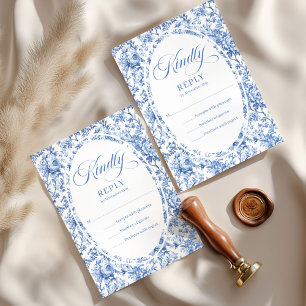 Tarjeta de respuesta personalizada de boda de rosa