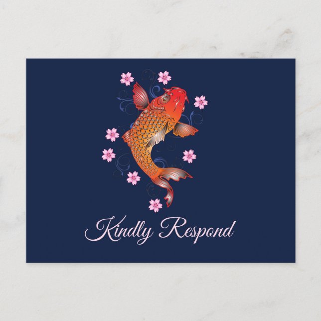 Tarjeta de respuesta personalizada de Koi Fish (Anverso)