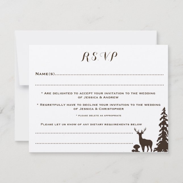 Tarjeta de respuesta personalizada de Kraft marrón (Anverso)