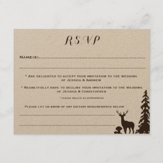 Tarjeta de respuesta personalizada de Kraft marrón