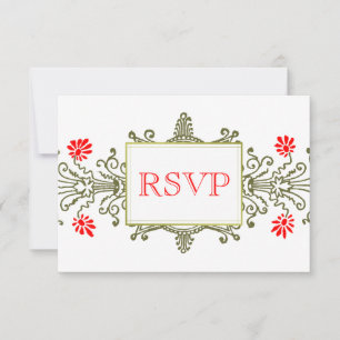 Tarjeta de respuesta personalizada elegante floral