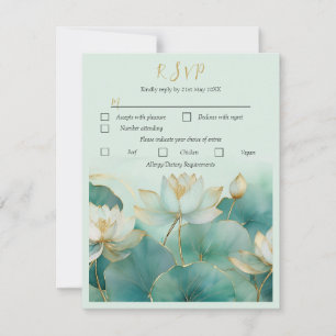Tarjeta de respuesta personalizada Flor de loto