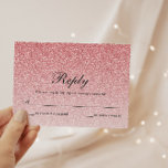 Tarjeta de respuesta personalizada Glam Purpurina<br><div class="desc">Esta hermosa tarjeta de respuesta presenta un purpurina falso y el texto de su personalizado. Utilice el formulario de plantilla para agregar su información. Utilice la función Cutsomize para cambiar el tipo de letra y los diseños de texto.</div>