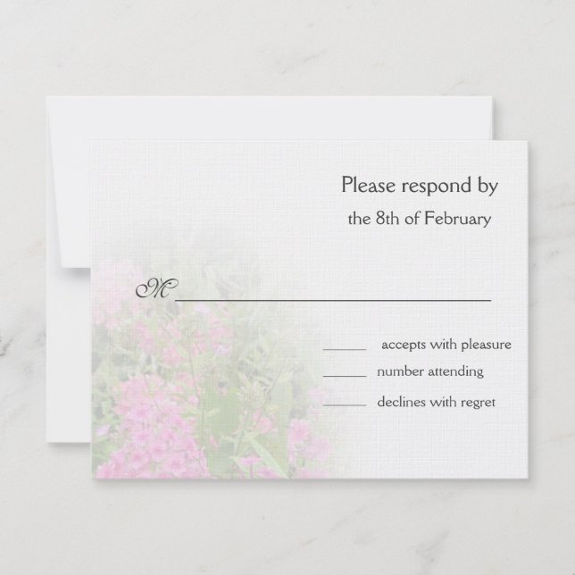 Tarjeta de respuesta Pink Phlox (Anverso)