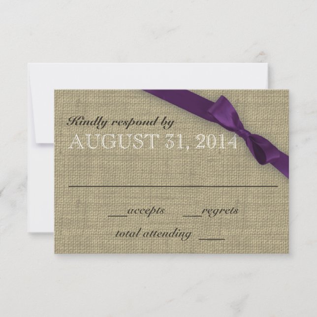 Tarjeta de respuesta Purple Bow (Anverso)