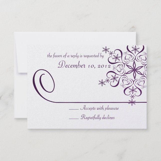 Tarjeta de respuesta Purple Elegance de Snowflake (Anverso)