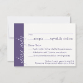 Tarjeta de respuesta púrpura, colección de Bodas d