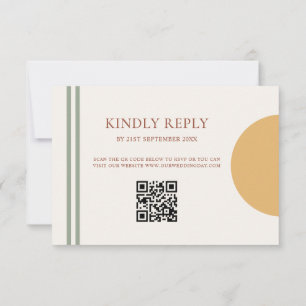 Tarjeta de respuesta QR Boho Terracotta Arcos Amar