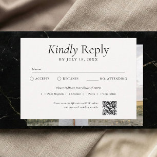 Tarjeta de respuesta QR Code Foto Blanco Desgastad