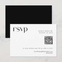 Tarjeta de respuesta QR de boda elegante moderna s