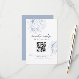 Tarjeta de respuesta QR Dusty Blue Hydrangea