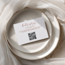 Tarjeta de respuesta QR minimalista de terracota r