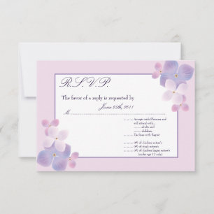 Tarjeta de respuesta R.S.V.P 3.5x5 Hortensia púrpu