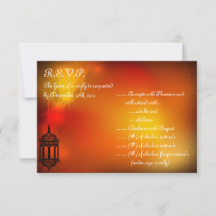 Tarjeta de respuesta R.S.V.P 3.5x5 Linterna marroq
