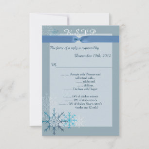 Tarjeta de respuesta R.S.V.P. Copo de Nieve Azul 3