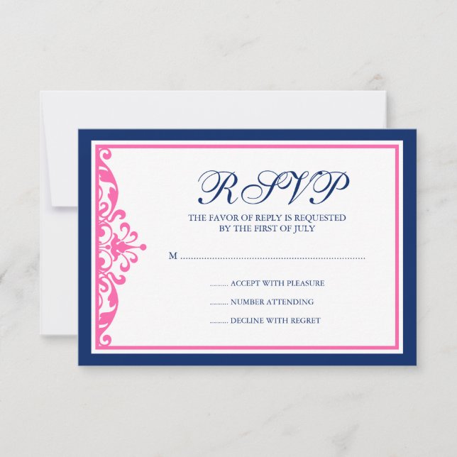 Tarjeta de respuesta rápida azul y rosa de la mari (Anverso)