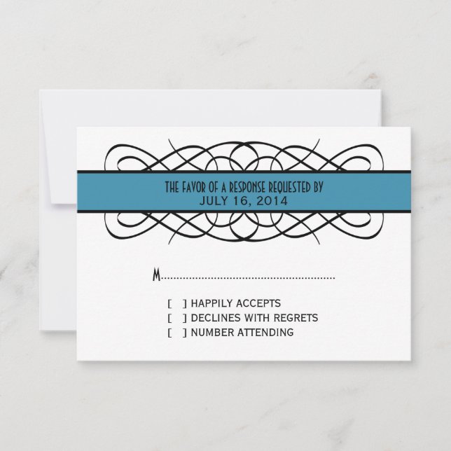 Tarjeta de respuesta rápida de deco azul (Anverso)