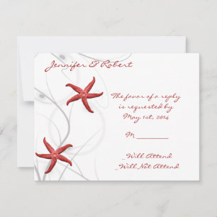 Tarjeta de respuesta Red Starfish and Silver Coral