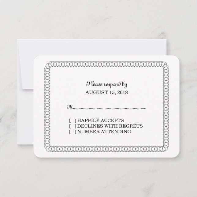 Tarjeta de respuesta redondeada envolvente Ebony (Anverso)