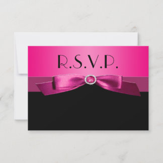 Tarjeta de respuesta rosa y negra caliente