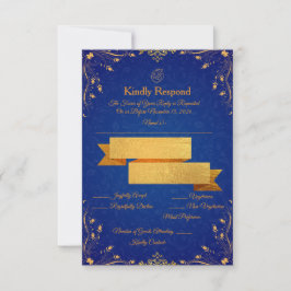 Tarjeta de respuesta Royal Blue y Gold