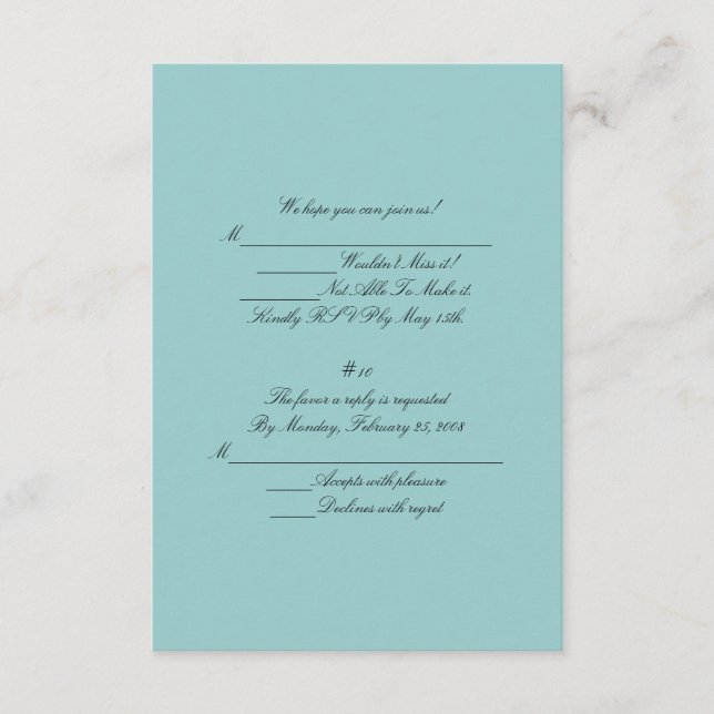 Tarjeta de respuesta RSVP (Anverso)