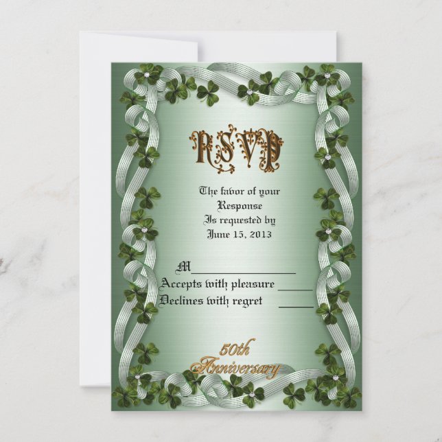 Tarjeta de respuesta RSVP 50 aniversario renovació (Anverso)