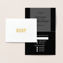 Tarjeta de respuesta RSVP al aniversario del boda
