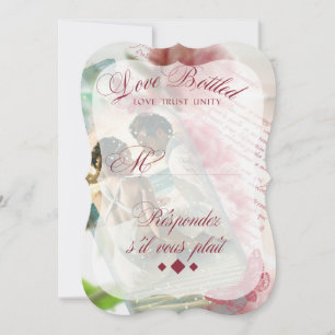 Tarjeta de respuesta RSVP - Amor embotellado