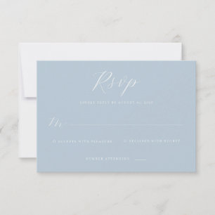 Tarjeta de respuesta RSVP Azul Elegante