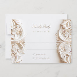 Tarjeta de respuesta RSVP barroca para boda